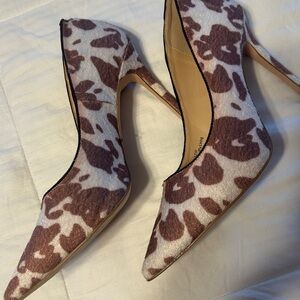 Kenny Loves Penny Brown Animal Print Heels Size 12 Wide